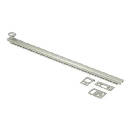 Dendesigns 12 in. Heavy Duty Surface Bolt with Concealed Screw; Satin Nickel - Solid DE563154